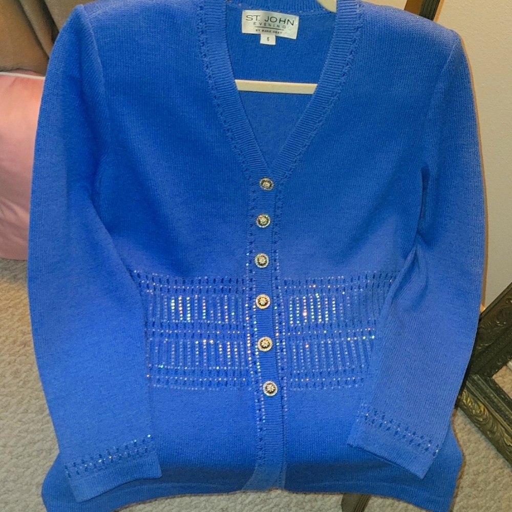 COPY - St. John Knit Light Blue 4 Piece Skirt Suit Set, Sizes 6 & 8